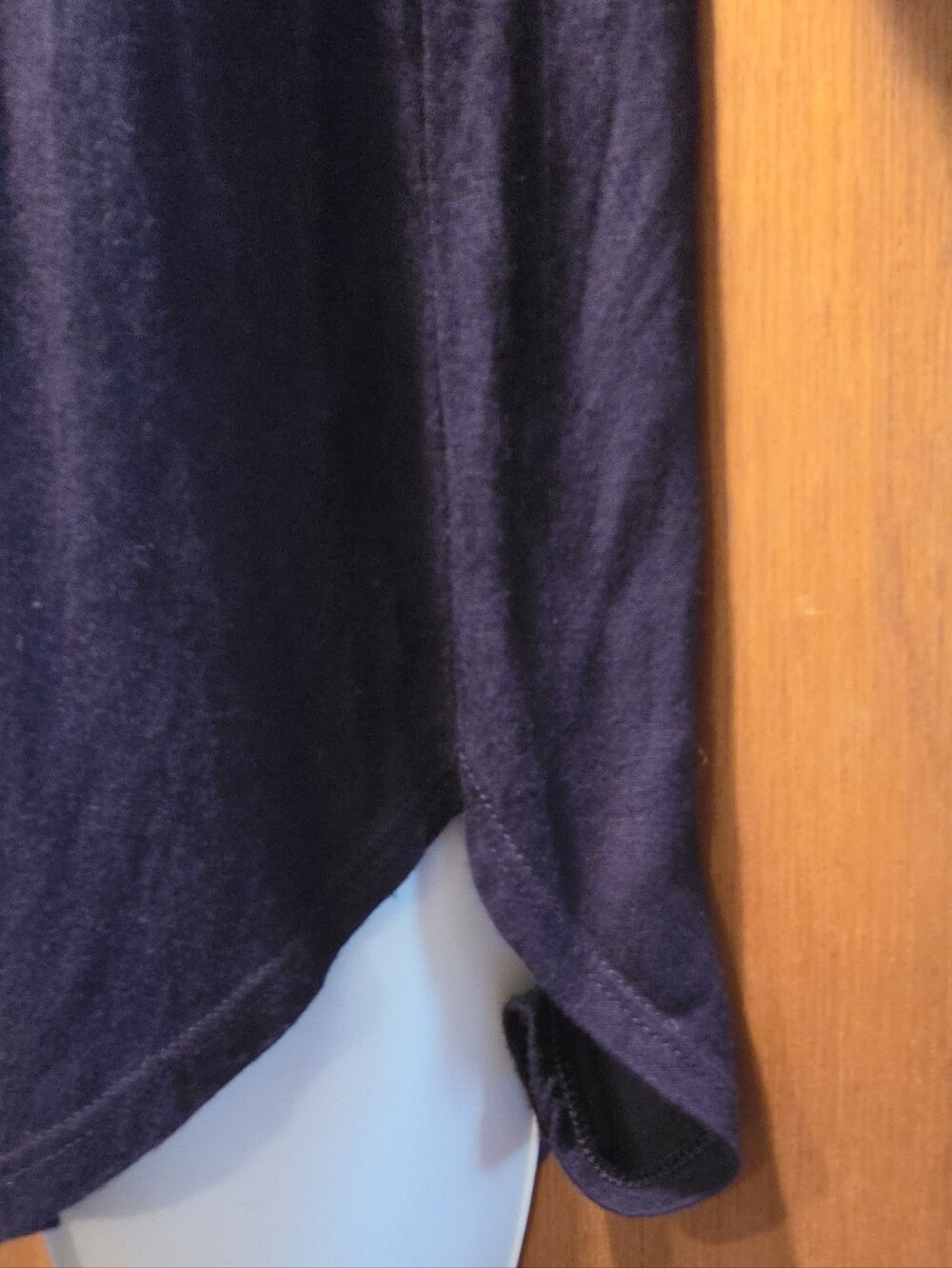 Bozzolo Navy Crisscross Neck Long Sleeve Tee SzM - Picture 5 of 8